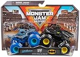 Monster Jam - Original Zweier-Pack mit dem Batmobil vs. Megalodon - authentischen Monster Trucks im Maßstab 1:64