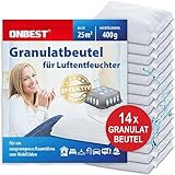 ONBEST Großes 14 x 400g Nachfüllbeutel Granulat Set – Nachfüllpack für alle Luftentfeuchter Entfeuchter gegen Feuchtigkeit, Schimmel & schlechte Gerüche – Raumentfeuchter ohne Strom