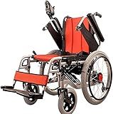 Modischer tragbarer Rollstuhl und Taschenlampe, doppelt verwendbar, leicht, zusammenklappbar, vierrädriger Smart Scooter für ältere und behinderte Menschen