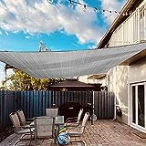 Dripex Sonnensegel 4x5 m Sonnenschutz Set inkl Befestigungsseile Rechteckig Wasserabweisend Polyester Imprägniert 95% UV Schutz Windschutz Wetterschutz für Balkon Garten Terrasse Grau