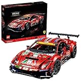 LEGO Technic 42125 Ferrari 488 GTE AF Corse # 51, Authentisches Langstreckenrennwagenmodell für Erwachsene