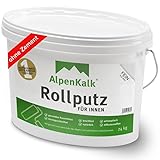 AlpenKalk® Rollputz Fein | 0,5mm Körnung | Ideal für Heimwerker | Atmungsaktiv & Luftreinigend | UMWELTFREUNDLICH | 24 kg für ca. 65 m²