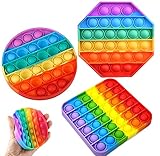 Nuyoah Push-Pop Pop Bubble Sensory Fidget Toy Silikon Sensorisches Zappeln Spielzeug 3 Stück, Stressabbau Angstabbau Spezielle Bedürfnisse Angstlinderung für Klassenzimmer