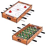 COSTWAY 2 in 1 Spieltisch, Multifunktionsspieltisch aus Holz, Multi-Spieltisch, Air Hockeytisch und Tischkicker, perfekt für Spielzimmer, Bars, Partys, für Erwachsene und Kinder