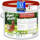 Home Shield Kalkfarbe Hühnerstall Pulver 1,5 kg Eimer, weiß - Schadstofffreies Streichkalk zum Anrühren - Matte, naturweiße Stallfarbe mit hoher Deckkraft für Ställe