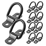 ULTECHNOVO 10st D-Ring Fester Ankerhaken Hochleistungs-d-Ringe Aus Stahl D-Ringe Binden Hochleistungsstahl d Fracht-d-Ringe Zurrhaken Für Camper Festmachen LKW-zubehör Black