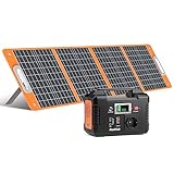 Powerstation mit Solarpanel, 151Wh Tragbare Powerstation und 100W Solarpanel Faltbar, 18V Solarpanel mit Speicher Camping Solaranlage Komplettset, 200W Solargenerator für Handys, Laptop, Drohnen