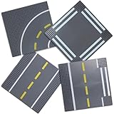 Strictly Briks - Straßen-Bauplatten - Bausteinplatten für Straßen, Städte, Garagen & mehr - 100% kompatibel mit allen führenden Marken - Set mit verschiedenen Straßenabschnitten - 25,5 x 25,5 cm