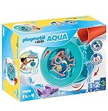 PLAYMOBIL 1.2.3 AQUA 70636 Wasserwirbelrad mit Babyhai, Badewannenspielzeug für Kleinkinder, Mit schwimmfähigem Hai, Erstes Spielzeug für Kinder ab 1,5 Jahren