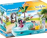 PLAYMOBIL Family Fun 70610 Spaßbecken mit Wasserspritze, Zum Bespielen mit Wasser, Ab 4 Jahren