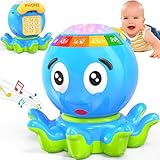 MOONTOY Oktopus Krabbel Baby Spielzeug ab 6 Monate mit Licht & Musik Kinderspielzeug ab 1 2 Jahre Musikalische Geschenk 7 8 9 10 11 12 18 Monate Junge MäDchen