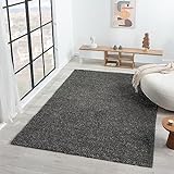 VIMODA Prime Shaggy Teppich Farbe Anthrazit Hochflor Langflor Teppiche Modern, Maße:70x140 cm