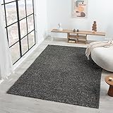 VIMODA Prime Shaggy Teppich Farbe Anthrazit Hochflor Langflor Teppiche Modern, Maße:70x140 cm