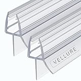 Vellure® Duschdichtung - NEU Premium Dichtung Dusche Glastür - Langlebige Duschtürdichtung unten, Gummilippe für Duschtüren (2x für Glasstärke 6mm - Universallänge bis 100cm)