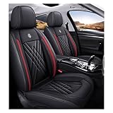 ZARUXCHA Universal-Sitzbezug Komplett-Set Für Alfa Romeo 156 156 Sportwagon, AutositzbezüGe Set Leder, 5-Sitze Universal-SitzbezüGe Auto Komplettset(E(Dark Red))