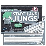 KARTENVERSAND24 Stadt Land Fluss Jungs Geschenk-Idee für Jungen ab 9 10 12 Jahren Geschenke Junior Spiel-Block Geburtstagsgeschenk Edition Wichtelgeschenk Kinder