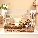 Bucatstate Hamsterkäfig mit Zubehör, inkl. gratis Laufrad, Wasserflasche, Futternapf & Hamsterversteck Spielzeug, großes Hamsterkäfighaus für Zwerg, Syrer, Degus