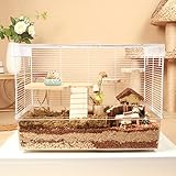 Bucatstate Hamsterkäfig mit Zubehör, inkl. gratis Laufrad, Wasserflasche, Futternapf & Hamsterversteck Spielzeug, großes Hamsterkäfighaus für Zwerg, Syrer, Degus