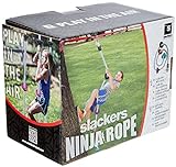 Slackers USA Ninja Rope, 2,5m langes, UV-beständiges PE Kunststoff- Kletterseil (Ø 3cm) mit 4 runden Fußtritten, einfache Befestigung an Ninja Lines, Schaukelgestellen, Baumhäusern oder Ästen, 980025