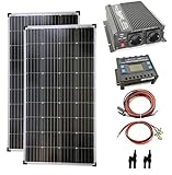 solartronics Komplettset 2x130 Watt Solarmodul 1000 Watt Wandler Laderegler Photovoltaik Inselanlage