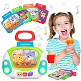 Musik Spielzeug für 2 3 4 5 Jahre Jungen & Mädchen, Karaoke Mikrofon Musikspielzeug mit Singender Aufnahme und Sprachänderungs Funktion Pädagogische Jukebox Geschenk für Kleinkinder 24+ Monate