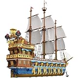 Piratenschiff Technik Bausteine, 66011 Reobrix Schiff Spielzeug Bausatz Modular Buildings, Segelschiff Modellbausatz, Klemmbausteine Kompatibel mit Lego (3162 Teile )