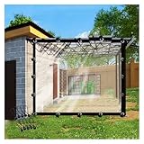 CYTZS Vorhänge für Die Terrasse Transparente Plane mit Ösen wasserdichte PVC-Seitenteile für Pergola, Veranda, Gazebos, Anpassbar(6x6m)