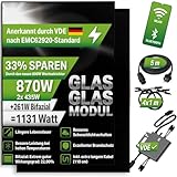 Energy 870W Balkonkraftwerk Plug & Play Komplettset - mit 25Jahre Material und 30Jahre Leistungsgarantie - 2x 435W PV-Modul - TSUN Wechselrichter 800W inkl. Wifi-Funktion - 5m Schukokabel