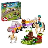 LEGO Friends Pferde- und Pony-Anhänger, Pferde-Spielzeug für Mädchen und Jungen mit Auto und Figuren, Mini-Puppen-Set mit Liann, Zoya und 2 Tierfiguren, Geschenk für Kinder 4 Jahren 42634