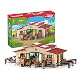 schleich 42195 Pferdestall mit Pferden und Zubehör, ab 3 Jahren, FARM WORLD - Spielset, 48 Teile