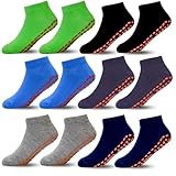 ARERWA Antirutschsocken Kinder Trampolin Socken 6 Paar Stoppersocken Kinder Yoga Socken für 6-9 Jahre Jungen Mädchen