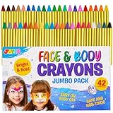 JOYIN 14 Farben Schminkstifte Kit Kinder,Abwaschbare Kinderschminke Set,Farben Gesichtsfarbe Schminkstifte,Sicher und Ungiftig,für Fasching/Halloween/ Weihnachten/ Neujahr(42Pcs)