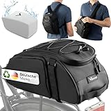 Valkental - 3in1 Fahrradtasche für Gepäckträger - 10L Volumen - Isolierende Gepäckträgertasche mit Rucksackfunktion - Wasserfest & Reflektierend