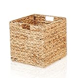 Lycce ® Kallax Box | Aufbewahrungskorb passend für Ikea Kallax Regale | Korb Wasserhyazinthe natur 33 x 33 x 33 cm 1 Stück