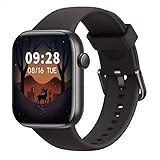 AcclaFit Smartwatch Damen Herren, 1.85 Zoll HD-Display Smart Watch mit Bluetooth Anrufe, Fitness Tracker mit Herzfrequenz SpO2 Schlafmonitor Schrittzähler, IP68 Wasserdicht Fitnessuhr für Android iOS