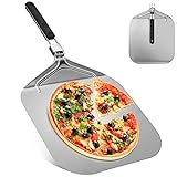 UIHOL Pizzaschieber Aluminium, Pizzaschaufel für den Grill Oder Ofe mit Praktischen Einklapp-Griff, Stabileres Profi Heimgebrauch Pizza Schaufel zum Einfachen Verstauen für Große Pizza