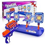 Zookao Spielzeug Pistole für Kinder, Automatische Zielscheiben Digitale Ziele für Nerf Gun Spielzeug Ab 6 7 8 9 10 11 12 Jahre Junge Mädchen Halloween Weihnachten Geschenke Junge 6-12 Jahre, Blau