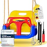 WOLKENGLÜCK® Babyschaukel 3 in 1 [6 Monaten bis 6+ Jahre] | Mitwachsende Kinderschaukel für Outdoor & Indoor | Hochwertige Schaukel inkl. Rückenlehne & Anschnallgurt