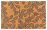Hanse Home Kokos Fußmatte für Innen 45x75cm – Fussmatte Kokosmatte Schmutzfangmatte Flower Blätter Design, rutschfest für Eingangsbereich & überdachten Außenbereich – Natur
