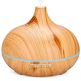 500ml Aroma Diffuser, Diffusoren für ätherische Öle, Aromatherapie-Diffusoren mit 7 LED-Leuchten, 2 Nebelmodi, 4 Timer, 23dB Luftbefeuchter Ultraschall Wasserloser Automatischer Abschaltung Gelb