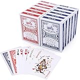 LotFancy 12X Spielkarten Pokerkarten Playing Cards, Poker Kartendeck Profi Standard für Texas Holdem Poker, Blackjack, Euchre (blau und rot)