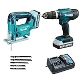 Makita DK18B59Y G-Serie Combo Kit HP333DZ + JV183DZ + 2x BL1815G + DC18WA