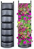 KAHEIGN 7-Taschen Pflanztaschen Hängend Pflanzenwachstumstaschen, Vertikale aufhängbare Pflanztasche Wand Pflanzer wasserdichte Schicht Garten Pflanzsack für Balkon Garten Home Dekoration