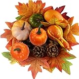 Herbstdeko, 70 Stücke Zierkürbisse Deko Herbstdeko Innen Silk Maple Leaf, Acorns, Pine Cones, Pumpkin Herbstdeko Tisch