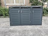 MY-MÜLLTONNE 3er Mülltonnenbox ALBA Anthrazit mit Klappdach (mülltonneboxen, muelltonnenboxen)