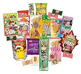 Asiatische Süßigkeiten Box Snacks Candy Jelly Chips Cracker aus Thailand Taiwan Japan Korea China Philippinen mit über 30 Teilen Geschenk-Box Probierset Probierpaket