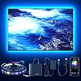 BDFFLY TV LED Backlight Kit Sync with HDMI Box,16.4ft TV LED Lights for 55-85 Inch,1080P@60Hz RGB led Strip Lights, APP Control, Sync Pure Color Changing Led Lights that Sync with TV, PC