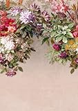 Rasch Tapete 360981 - Fototapete auf Vlies mit Blumen und Blättern in Beige, Rot, Grün und Creme aus der Kollektion Magicwalls - 3,00 m x 2,12 m (LxB)