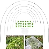 YUNSTK Gewächshausreifen Fiberglas, 30Pcs Gewächshaus Hoops, Folientunnel Bögen für Hochbeet, Rostfrei Durable Frei Biegbar Gartenreifen, Fiberglas-Stützrahmen Pflanzentunnel für Pflanzenabdeckung