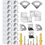 Chesbung 20Pcs LED Aluminium Profil 1m für Led Streifen, V Form LED Profil Indirekte Beleuchtung Decke mit Abdeckung, LED-Kanäle und Diffusoren Leiste mit Endkappen, Montageclip und 45 Grad-Anschlüsse